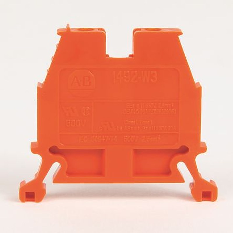 Allen Bradley 1492-W3-OR 1492-W Series Feed Through Terminal Block Orange, 2.5mm², Screw