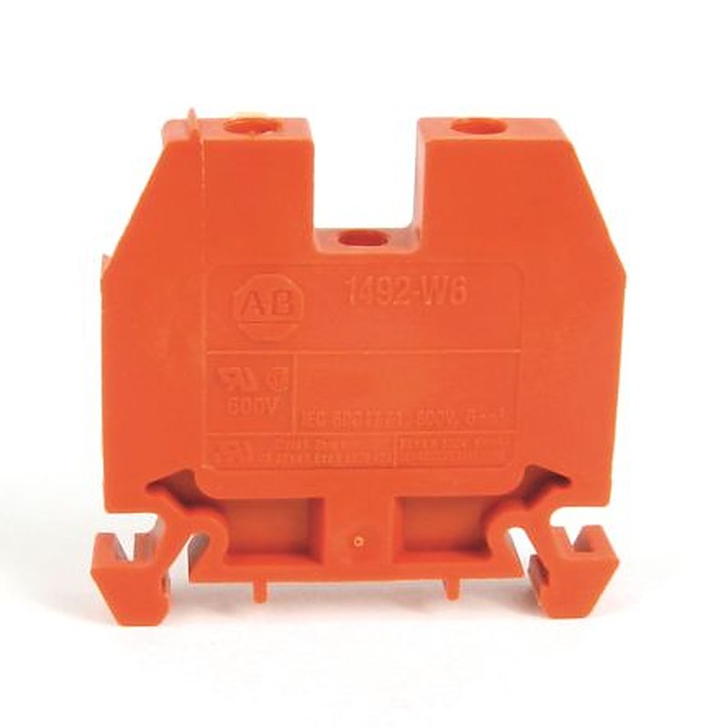 Allen Bradley 1492-W6-OR 1492-W Series Feed Through Terminal Block Orange, 6mm², Screw