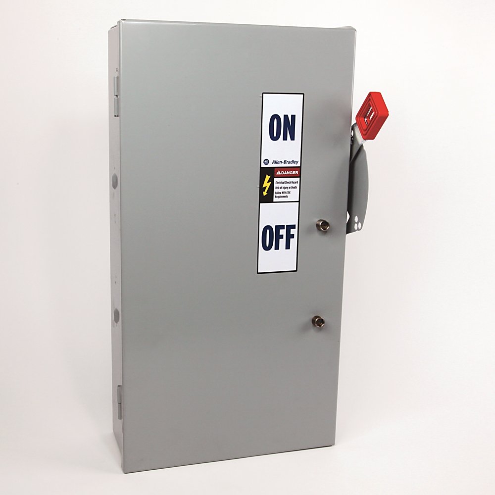 1494H Heavy Duty Safety Switch, 100A 600V AC Non-Fusible Disconnect Switch, Type 12 Dust-Tight Painted Metal Enclosure, Door Screw Fasteners
