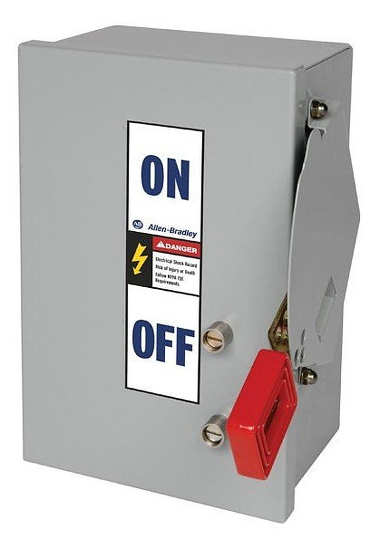 1494H Heavy Duty Safety Switch, 30A 600V AC Fusible Disconnect Switch, Type 12 Dust-Tight Painted Metal Enclosure, Door Screw Fasteners