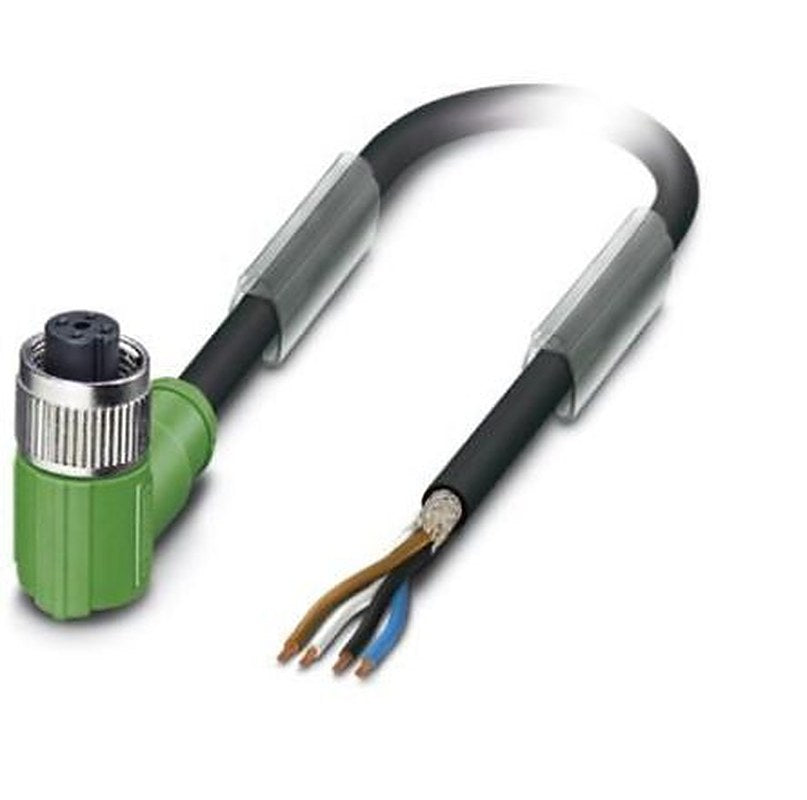 Phoenix Contact Female 4 way M12, Right Angle to Angled Socket M12 Sensor Actuator Cable, 20 m