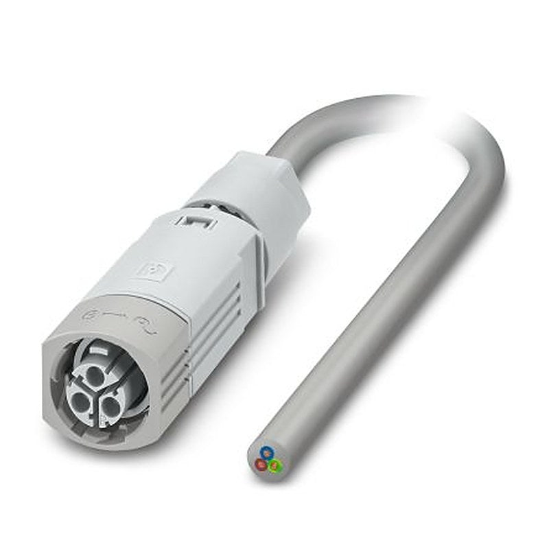 Phoenix Contact Female 2 way Push-Lock, Straight to 3 way Free Cable End Cable, 500 mm