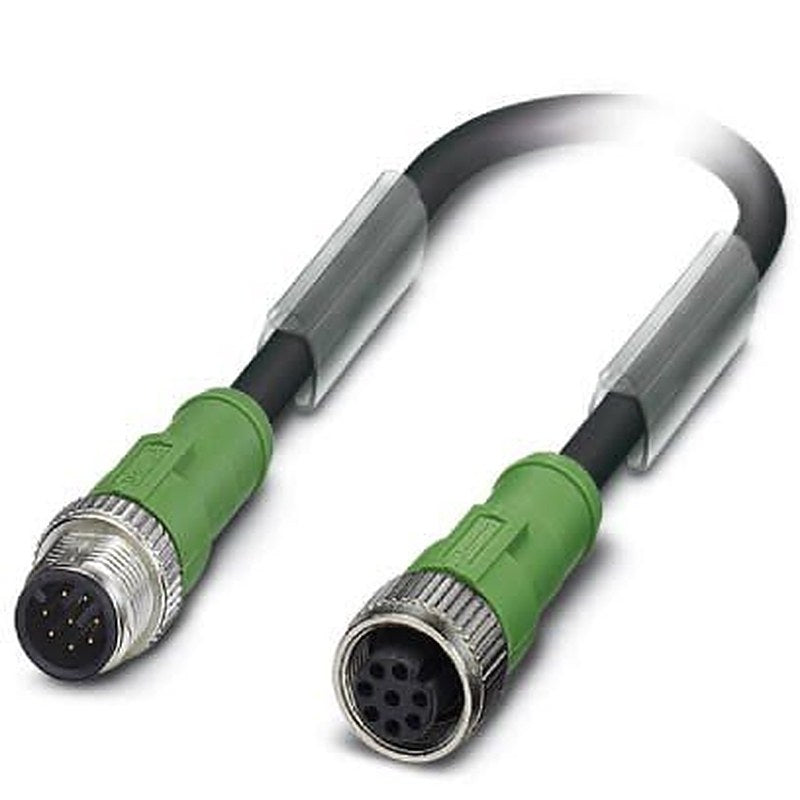 Phoenix Contact Male 8 way M12, Straight to Female 8 way M12 Sensor Actuator Cable, 5 m