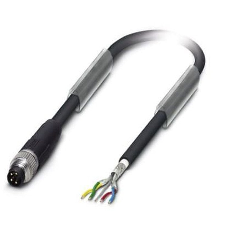 Phoenix Contact Male 4 way M8, Straight to Free Cable End Bus Cable, 2 m