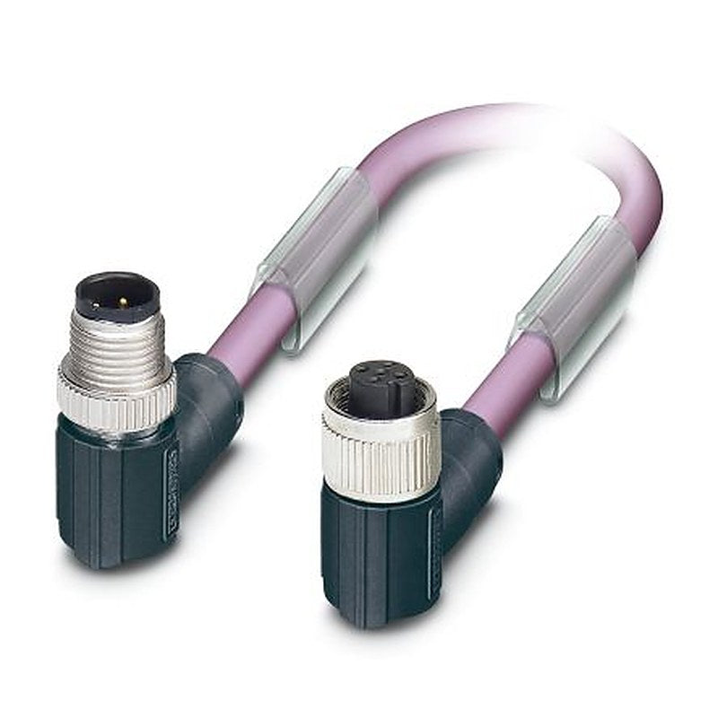 Phoenix Contact Male 5 way M12, Right Angle to Female 5 way Angled M12 Sensor Actuator Cable, 500 mm