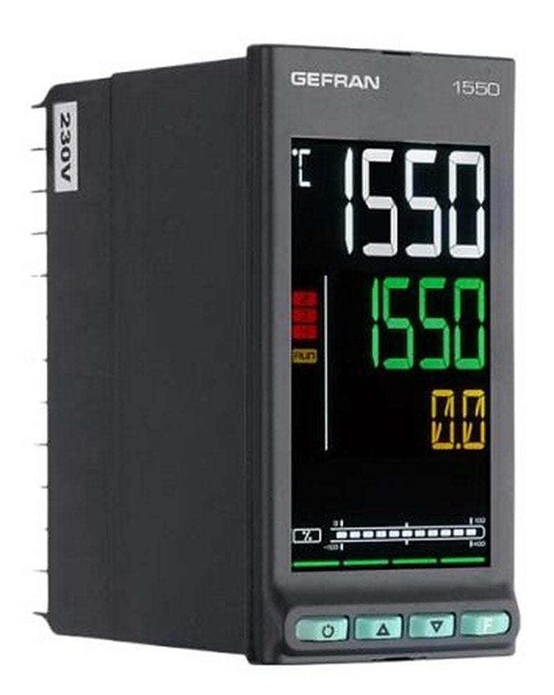Gefran 1550 Faceplate, Panel PID Temperature Controller 1 Input, 4 Output Analogue 24V PID Controller, Temperature