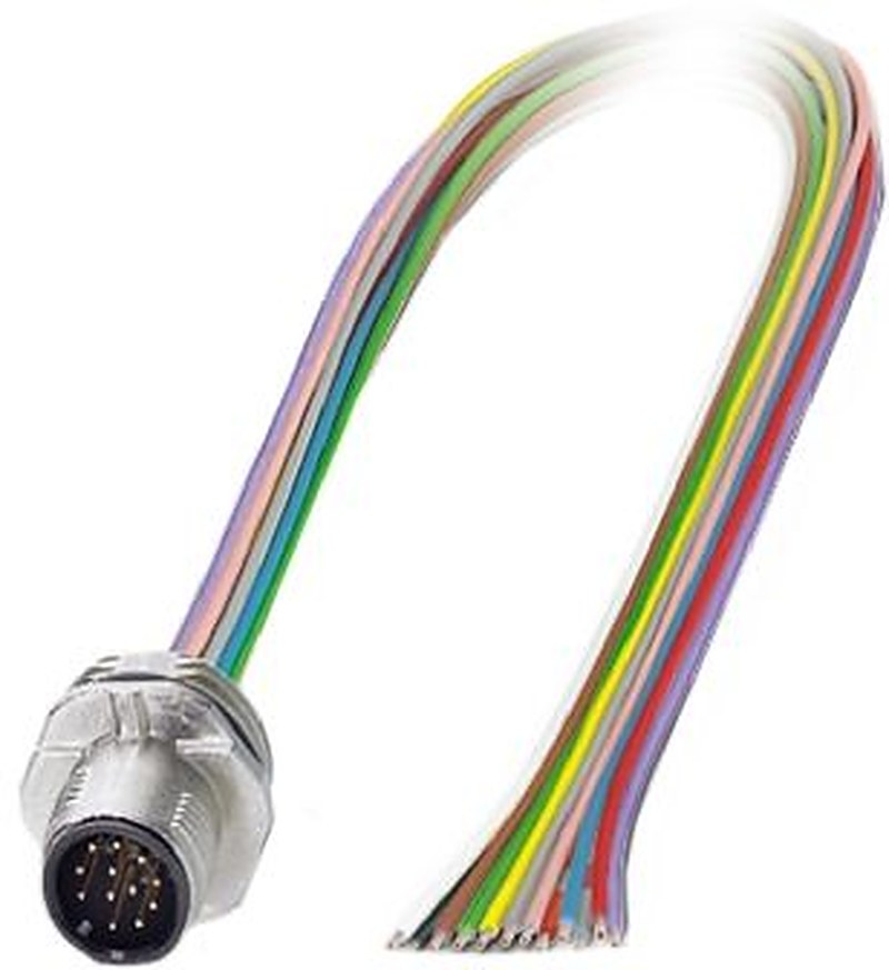 Phoenix Contact Male 12 way M12 to Unterminated 12 way Unterminated Sensor Actuator Cable, 500 mm