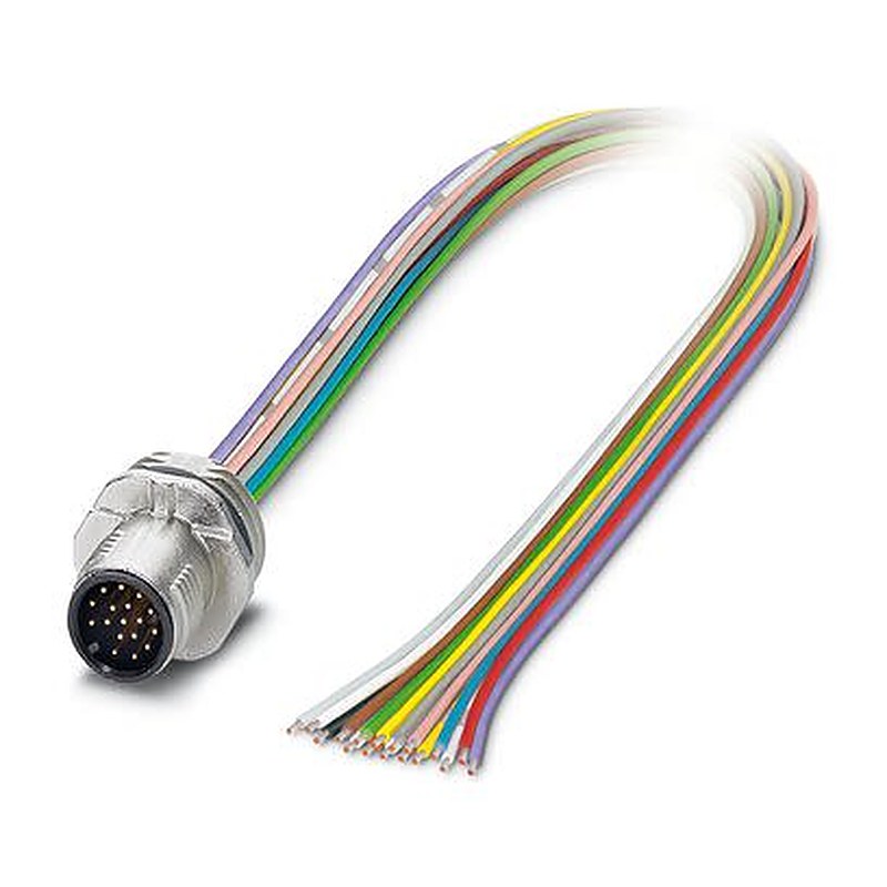 Phoenix Contact Circular Connector, 17 Contacts, Front, Front, M12 Connector, Plug, Male, IP65, IP67, SACC Series