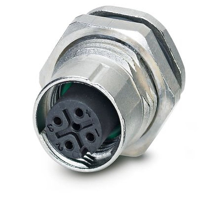 Phoenix Contact Industrial Circular Connector, 4 Contacts, Rear, M12 Connector, Socket, Male/Female, IP65, IP67