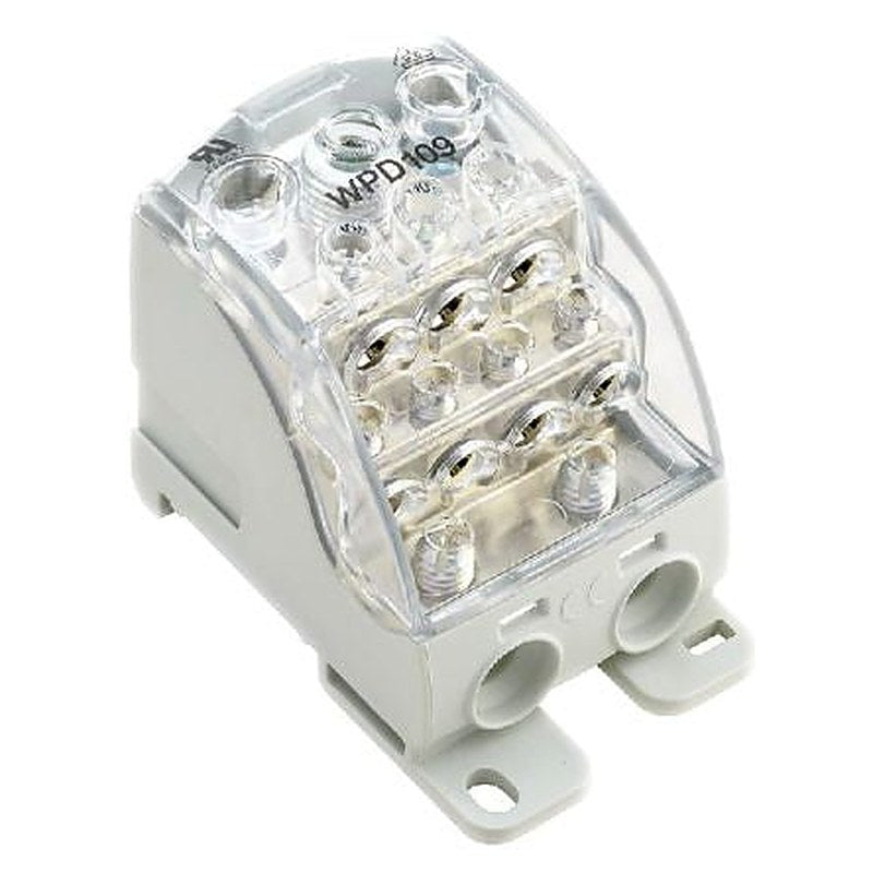 Weidmüller 1562090000 W Series Distribution Block Grey, 1-Level, Screw