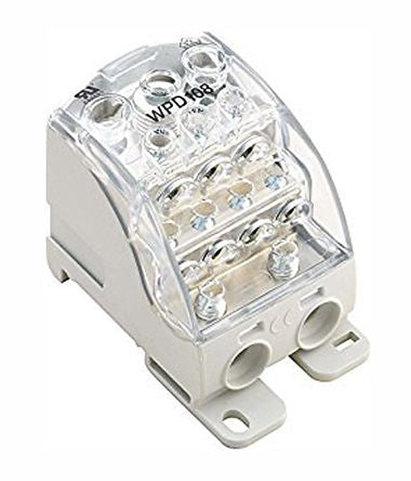 Weidmüller 1562100000 W Series Distribution Block Grey, 1-Level, Screw