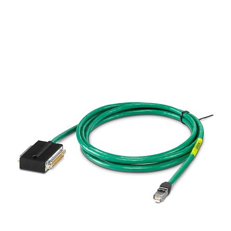 Phoenix Contact Ethernet Cable, Male D-Sub to Female D-Sub 25-Pin, Green, 2.5 m