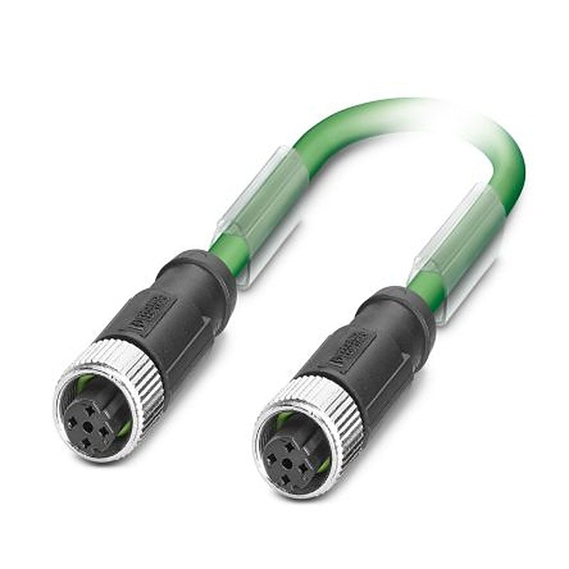 Phoenix Contact M12, 200 mm Ethernet Cable, Green Screened Polyvinyl Chloride Sheath