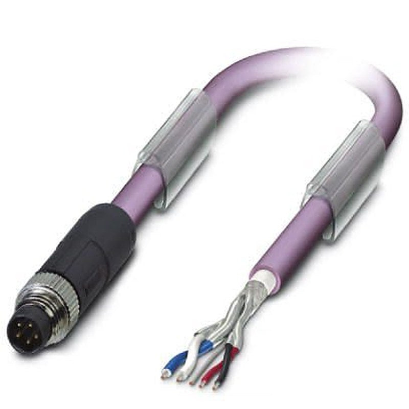 Phoenix Contact Male 5 way M8, Straight to Free Cable End Bus Cable, 2 m