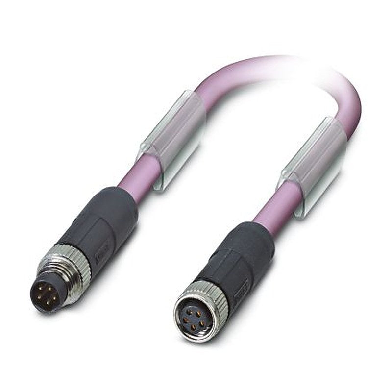 Phoenix Contact Male 5 way M8, Straight to Female 5 way M8 Bus Cable, 1 m