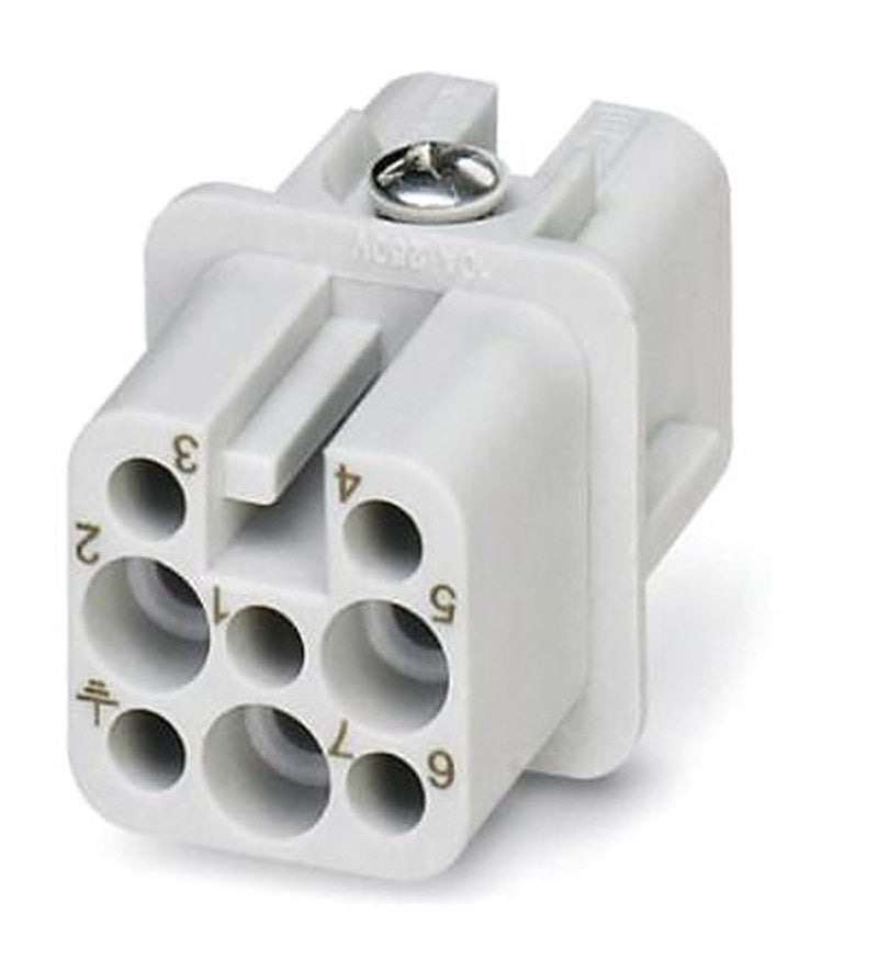 Phoenix Contact HC-D7-I-CT-F Series Heavy Duty Power Connector Insert, 7-Contact, 3 Row, 1584347