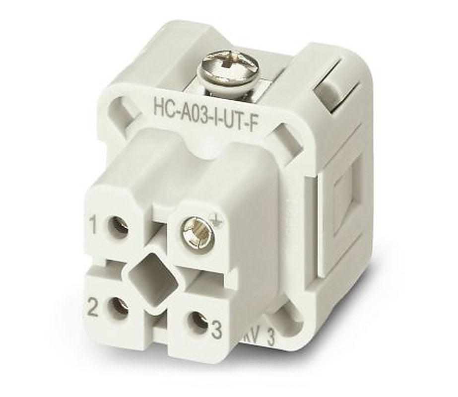 Phoenix Contact HC-A03 Series Heavy Duty Power Connector Insert, 3-Contact, 2 Row, 1585223