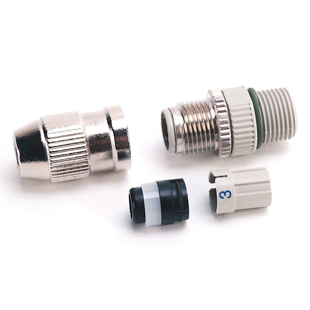 M12 IDC Connector, 4-pin, Straight Female, Shielded (For use with Shielded & or Unshielded Ethernet Cable ranging from 5.5mm...7.2mm Diameter)