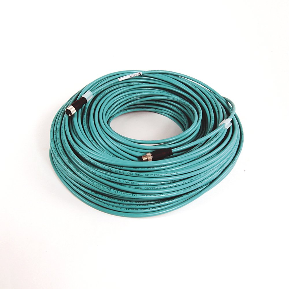 1585 Ethernet Cables Cat5e, 100BASE-TX, 100 Mbit/s, 4 Conductors, M12, Straight Male, Standard, M12, Straight Female, Teal PUR, Shielded, High Flex, PUR, Halogen Free, 10 million cycles