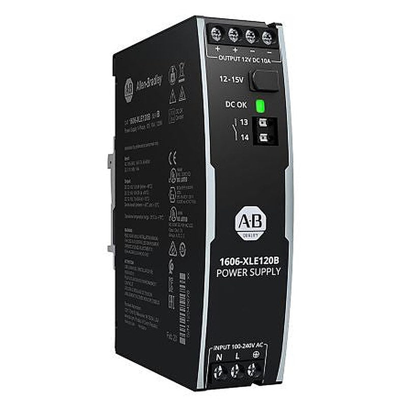 Allen Bradley 1606 Switched Mode DIN Rail Power Supply 150 V dc, 240V ac AC/DC Input 12V dc, 10 A Output DC 120 W