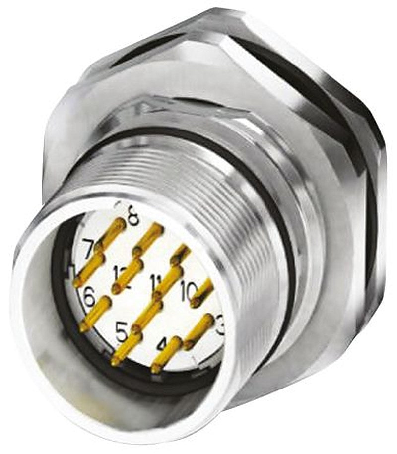 Phoenix Contact Circular Connector, 12 Contacts, Panel Mount, M23 Connector, Plug, Male, IP67, CA-12P Series