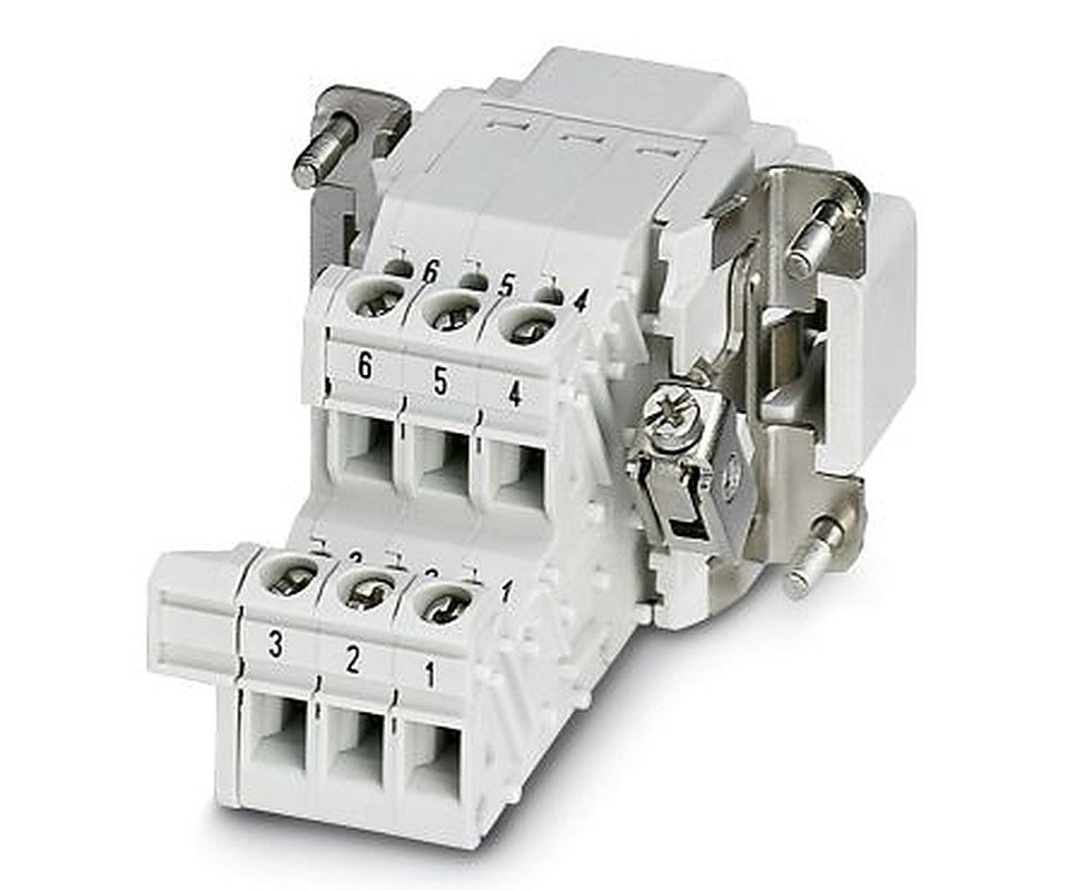 Phoenix Contact HC-B 6-A-UT-PEL-M Series Heavy Duty Power Connector, 6-Contact, 2 Row, 1648024