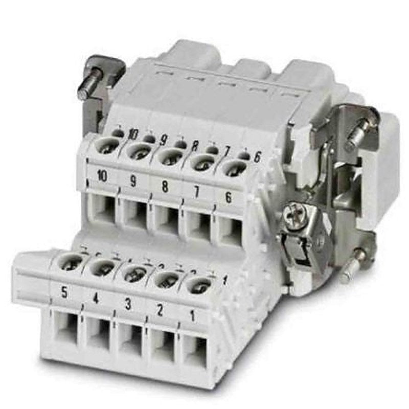 Phoenix Contact Heavy Duty Power Connector, DIN Rail, Push-in, 10 Way, 16A, HC Male, 500V