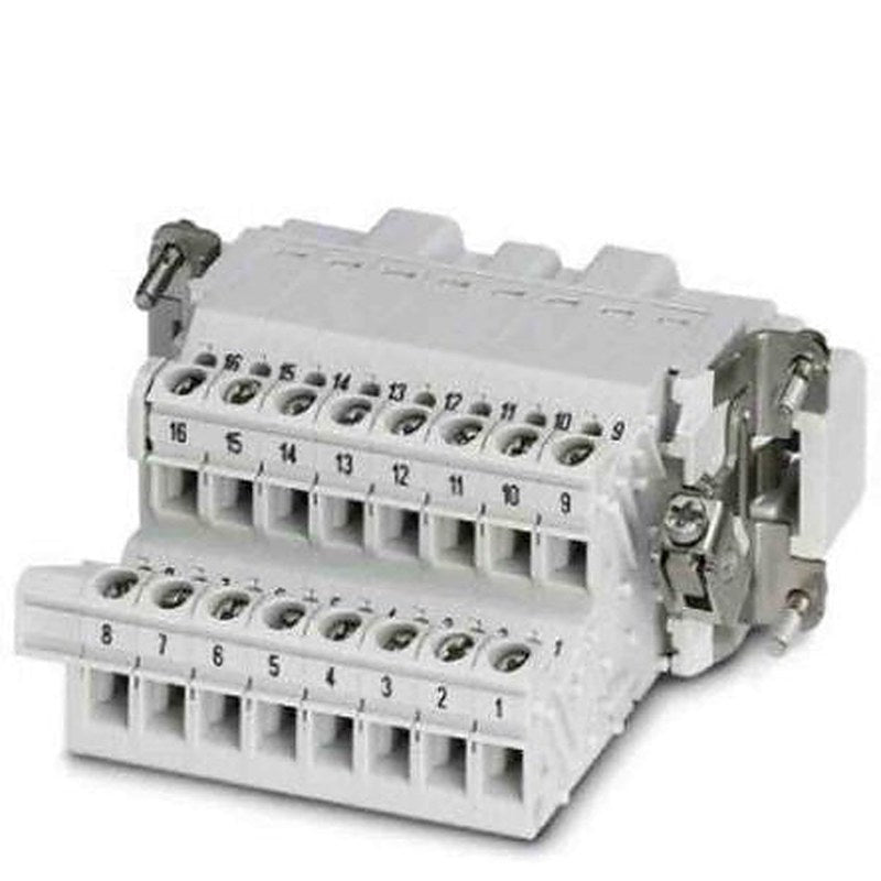 Phoenix Contact Heavy Duty Power Connector, DIN Rail, Push-in, 16 Way, 16A, HC Male, 500V