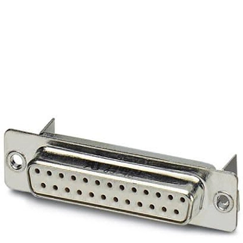 Phoenix Contact 25 Way Angled 2.77 mm Pitch Panel Mount D-Sub Connector, with 2.5 mm Mount Hole Female