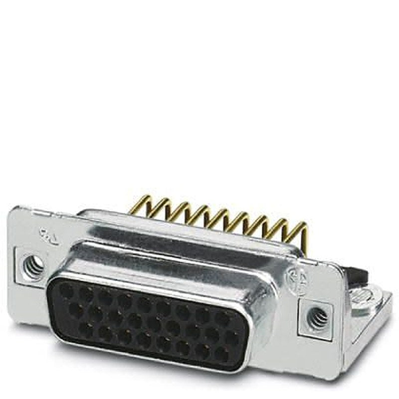 Phoenix Contact 26 Way Angled 2.29 mm Pitch Panel Mount D-Sub Connector, with 4 to 40 UNC Threaded Insert Female