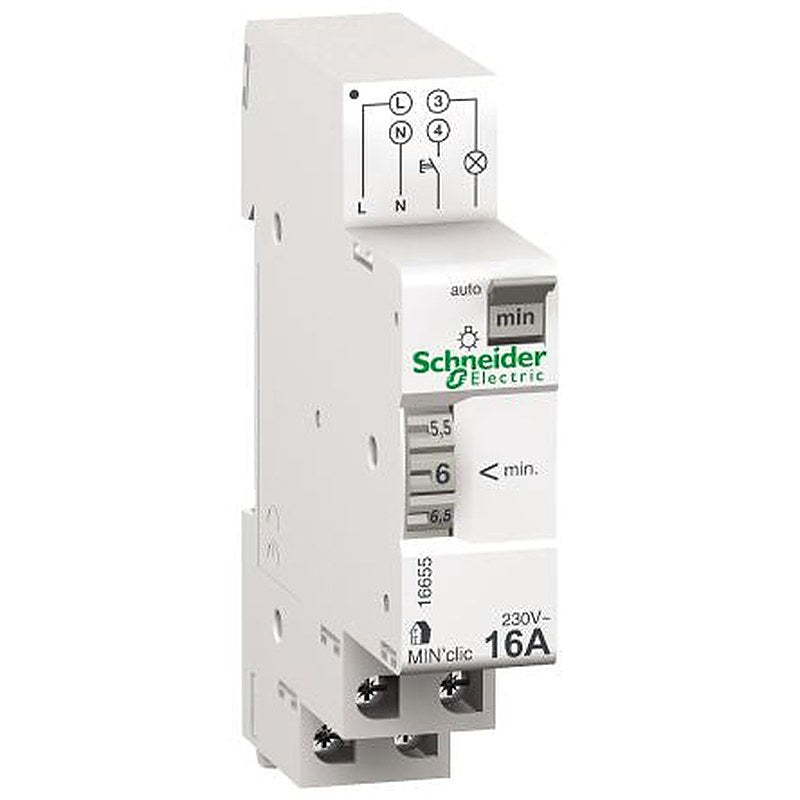 Schneider Electric DuoLine Min clic Series DIN Rail Timer Relay 230V ac, 1 to 7 min
