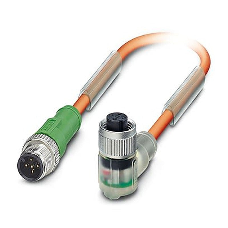 Phoenix Contact Male 5 way Straight to Female 5 way M12 Sensor Actuator Cable, 600 mm