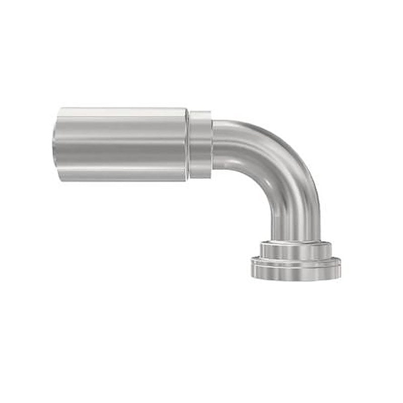 Parker, 16N77-16-20 Stainless Steel Steel Hydraulic Fitting, Female SAE J518 1 in, 90 °, One Piece Parkrimp Permanent
