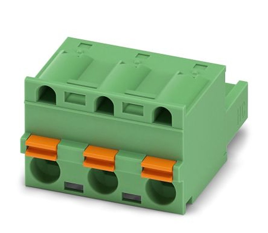 Phoenix Contact GFKC 2.5 HC/3-ST-7.62 Series Pluggable Terminal Block, 3-Contact, 7.62 mm Pitch, 1 Row, 1700455