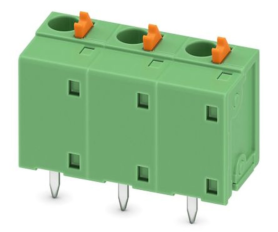 Phoenix Contact FFKDSA1/V2-7.62- 3 Series PCB Terminal Block, 3 Contact(s), 7.62 mm Pitch, 1 Row