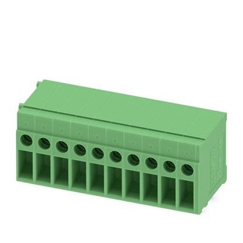 Phoenix Contact Front Series PCB Terminal Block, 10-Contact, 6.35 mm Pitch, Wave Soldering Mount, 1 Row