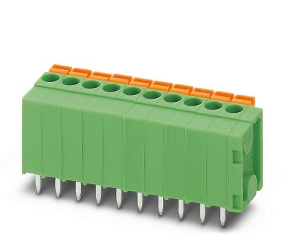 Phoenix Contact FFKDSA1/V-3.81- 8 Series Right Angle PCB Terminal Block, 8 Contact(s), 3.81 mm Pitch, 1 Row