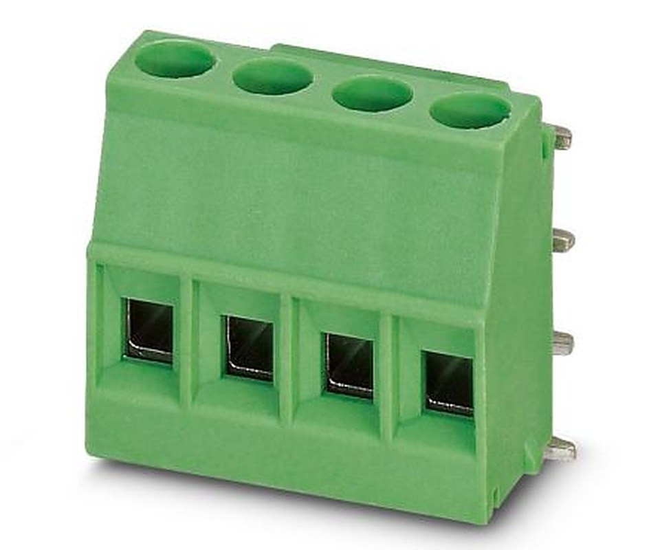 Phoenix Contact 1707247 Series PCB Terminal Block, 4-Contact, 5 mm Pitch, Wave Soldering Mount, 1 Row