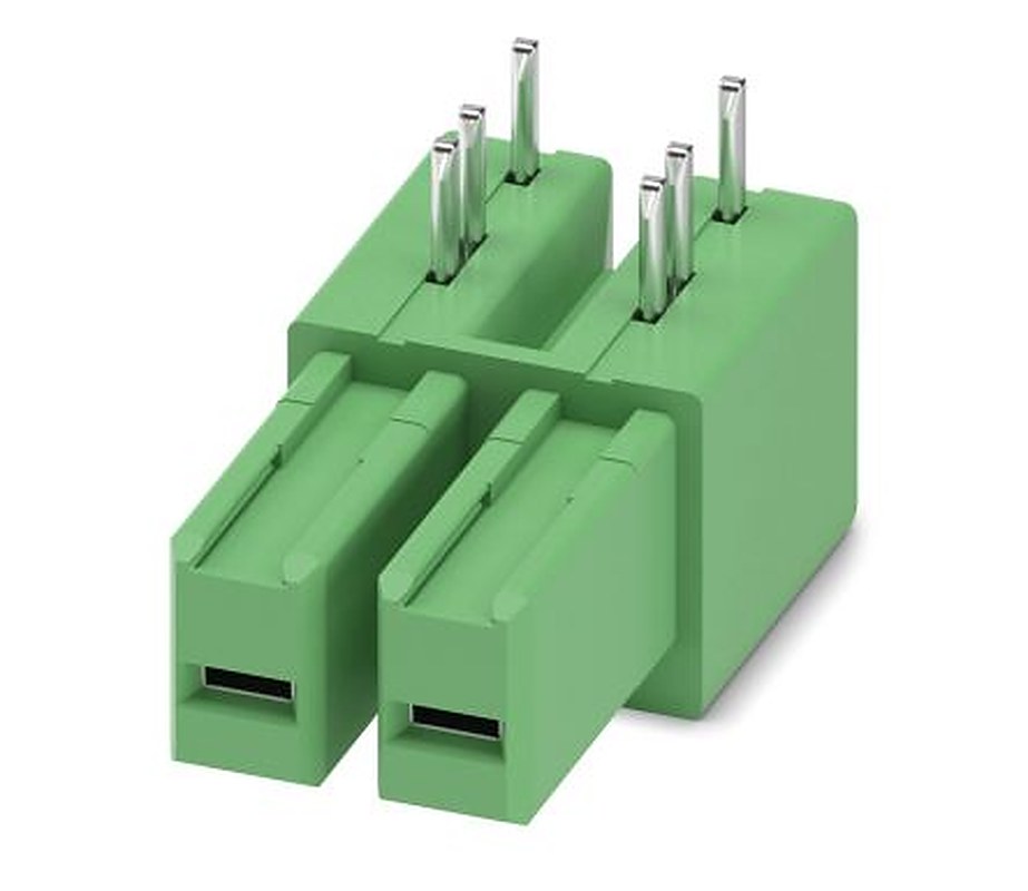 Phoenix Contact IPC 5/ 2-GU-7.62 Series Pluggable Terminal Block, 2-Contact, 7.62 mm Pitch, 1 Row, 1708608