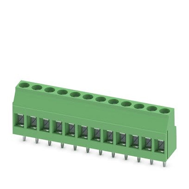Phoenix Contact MKDS 3 Series PCB Terminal Block, 12-Contact, 5 mm Pitch, Wave Soldering Mount, 1 Row