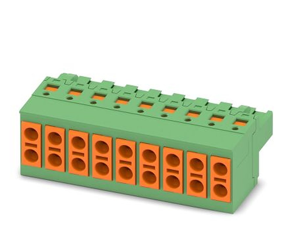 Phoenix Contact TVFKC 1.5/9-ST Series Pluggable Terminal Block, 9-Contact, 5 mm Pitch, 1 Row, 1713907