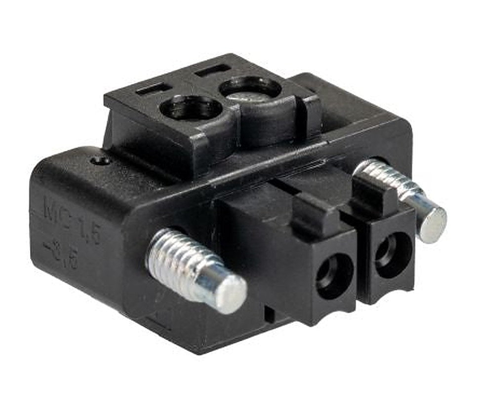 Phoenix Contact MC 1.5/2-STF-3.5 BK Series Pluggable Terminal Block, 2-Contact, 3.5 mm Pitch, 1 Row, 1714977