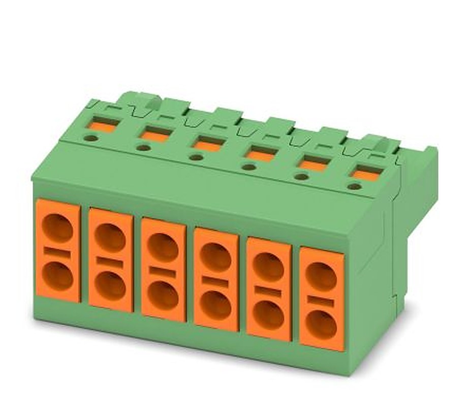 Phoenix Contact TVFKCL 1.5/6-ST Series Pluggable Terminal Block, 6-Contact, 5 mm Pitch, 1 Row, 1715963