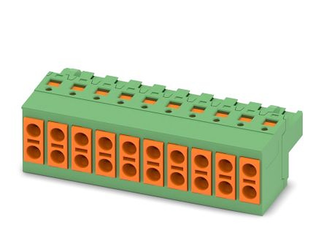 Phoenix Contact TVFKCL 1.5/10-ST Series Pluggable Terminal Block, 10-Contact, 5 mm Pitch, 1 Row, 1716001