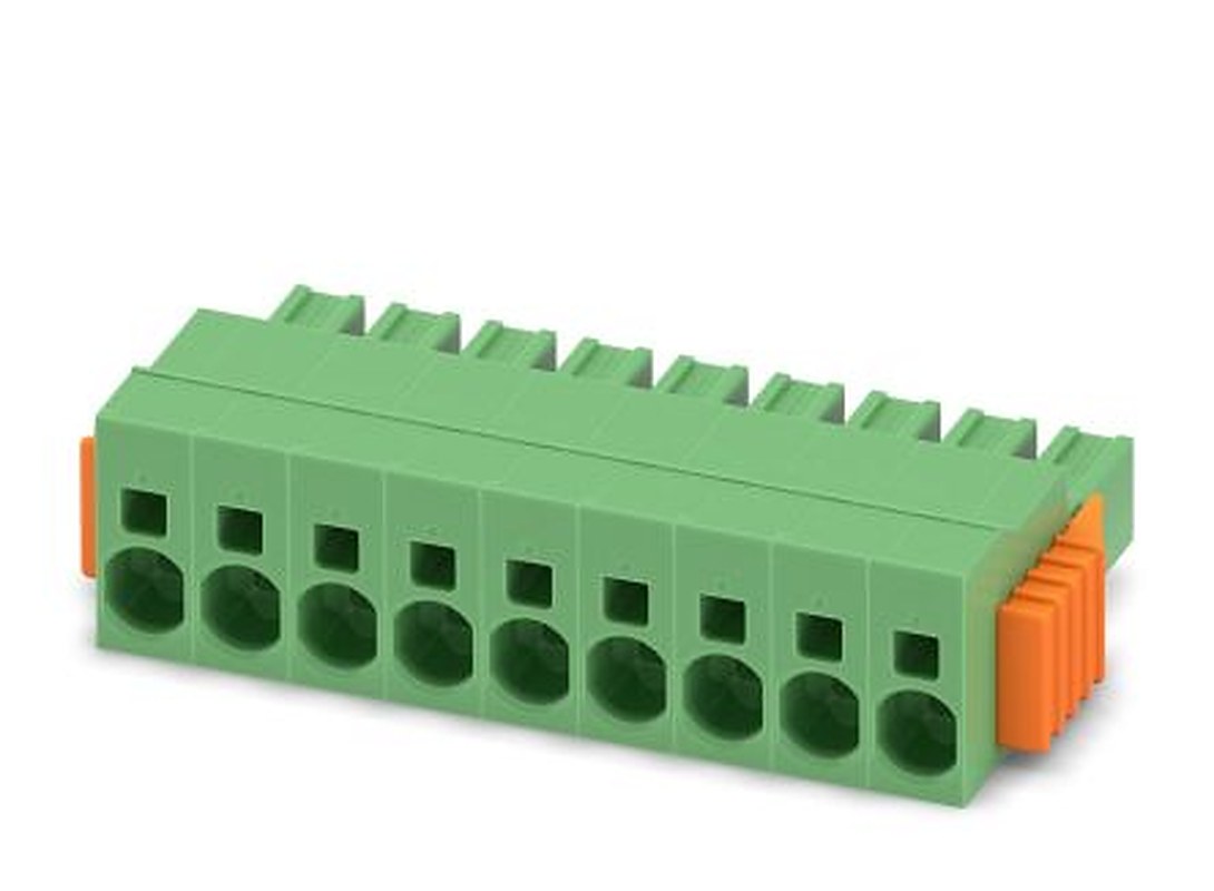 Phoenix Contact SPC 5/9-STCL-7.62 Series Pluggable Terminal Block, 9-Contact, 7.62 mm Pitch, 1 Row, 1718559