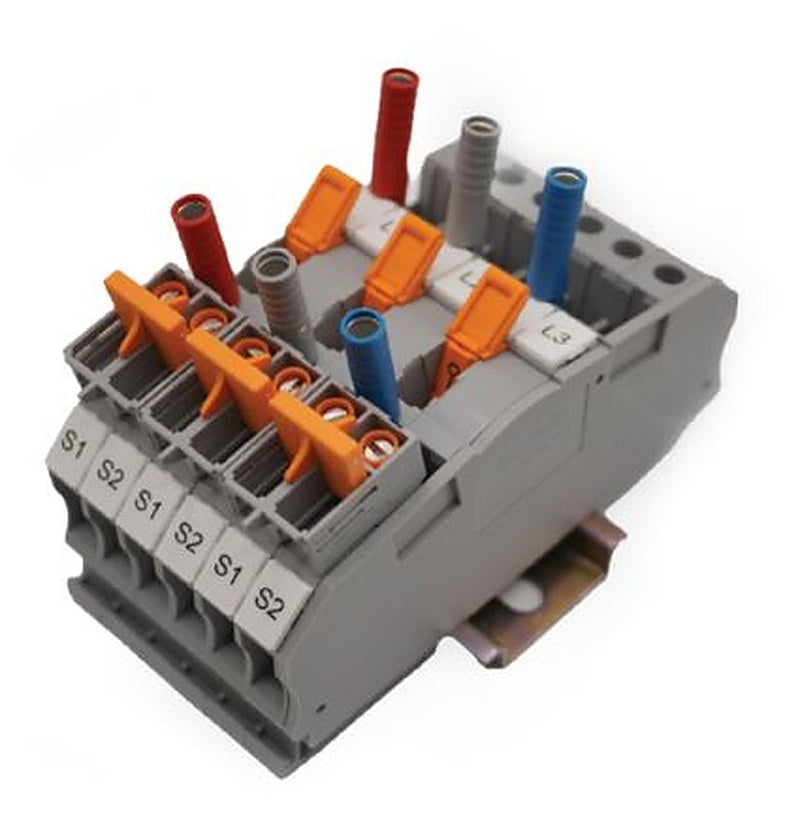 Phoenix Contact 1718561 Series Test Disconnect Terminal Block, 3-Way, 6mm² Wire, 30A Screw
