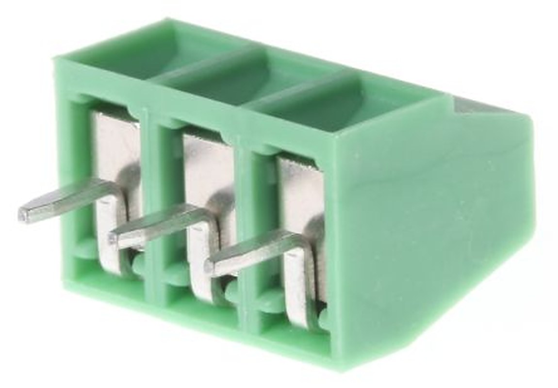 Phoenix Contact MKDS 1/3-3.81 Series Straight Wave Soldering Mount PCB Terminal Block, 3 Contact(s), 3.81 mm Pitch, 1