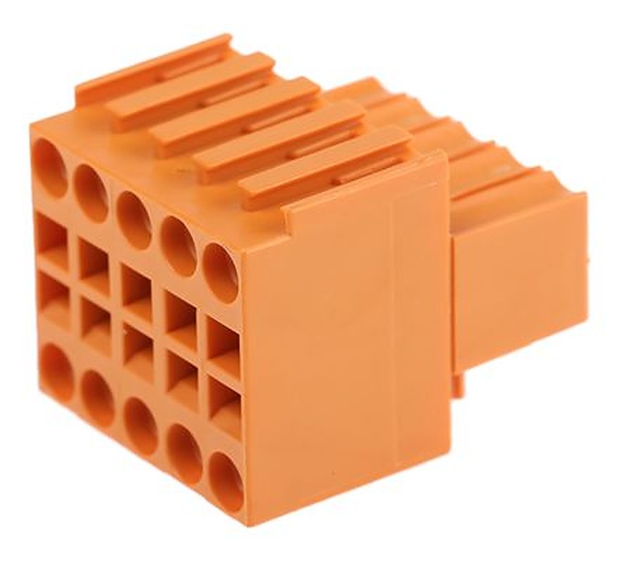 Weidmüller B2L 3.50 Series Pluggable Terminal Block, 10-Contact, 3.5 mm Pitch, 2 Row