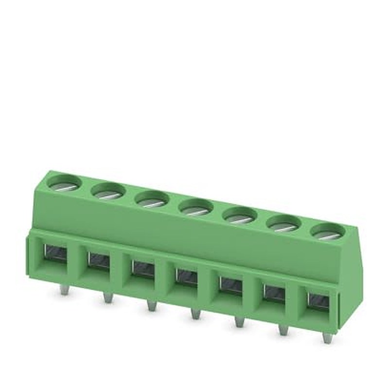 Phoenix Contact MKDSN 1 Series PCB Terminal Block, 7-Contact, 5 mm Pitch, Wave Soldering Mount, 1 Row