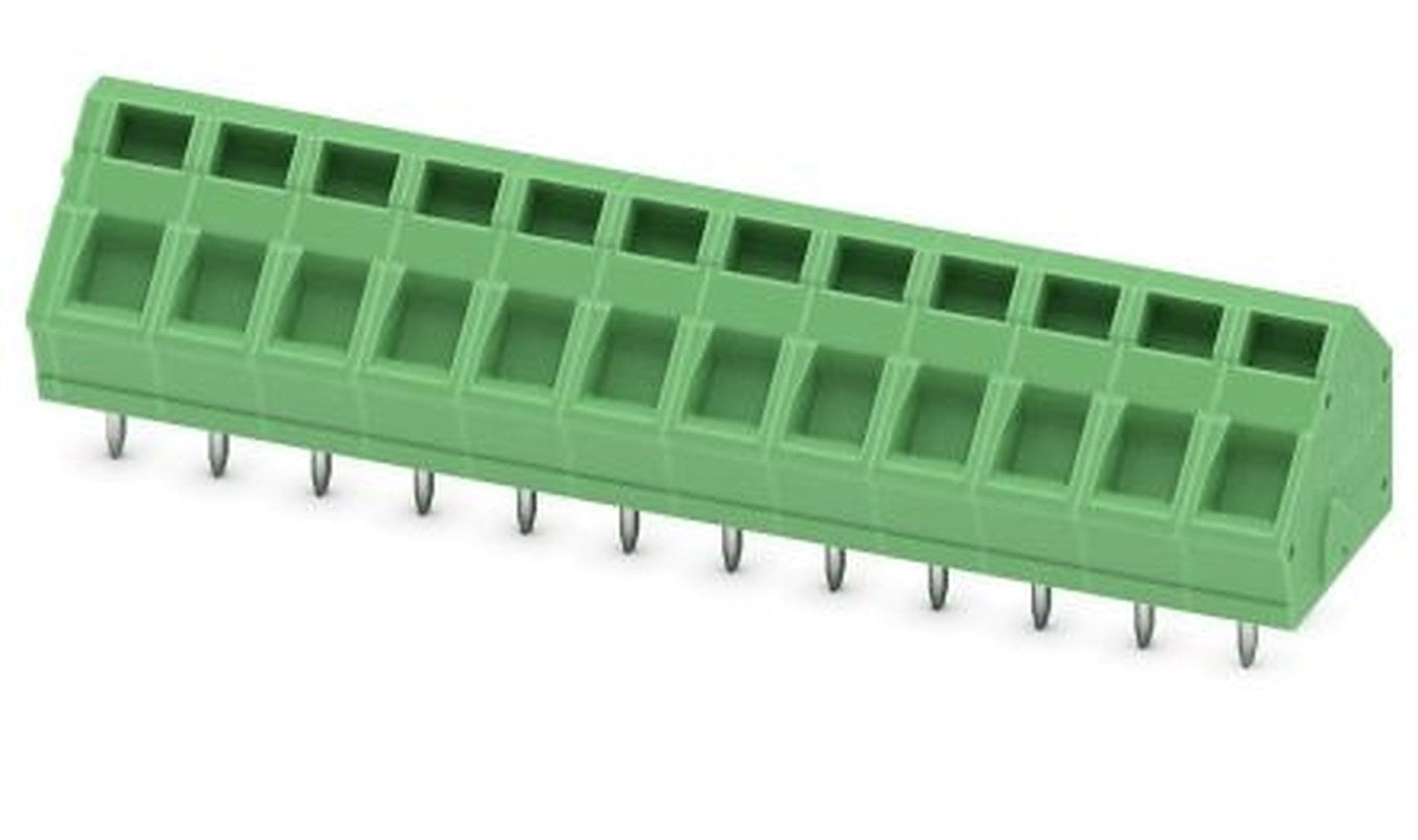 Phoenix Contact ZFKDSA 1.5C-5.0-12 Series 45° PCB Terminal Block, 12 Contact(s), 5 mm Pitch, 1 Row